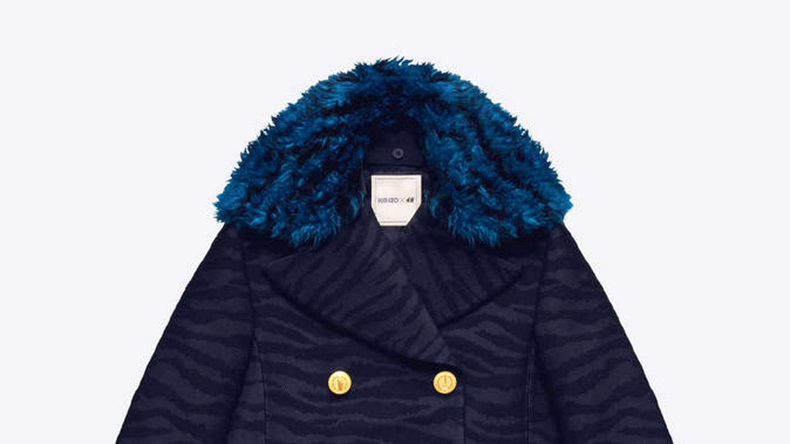 Manteau zébré bleu marine