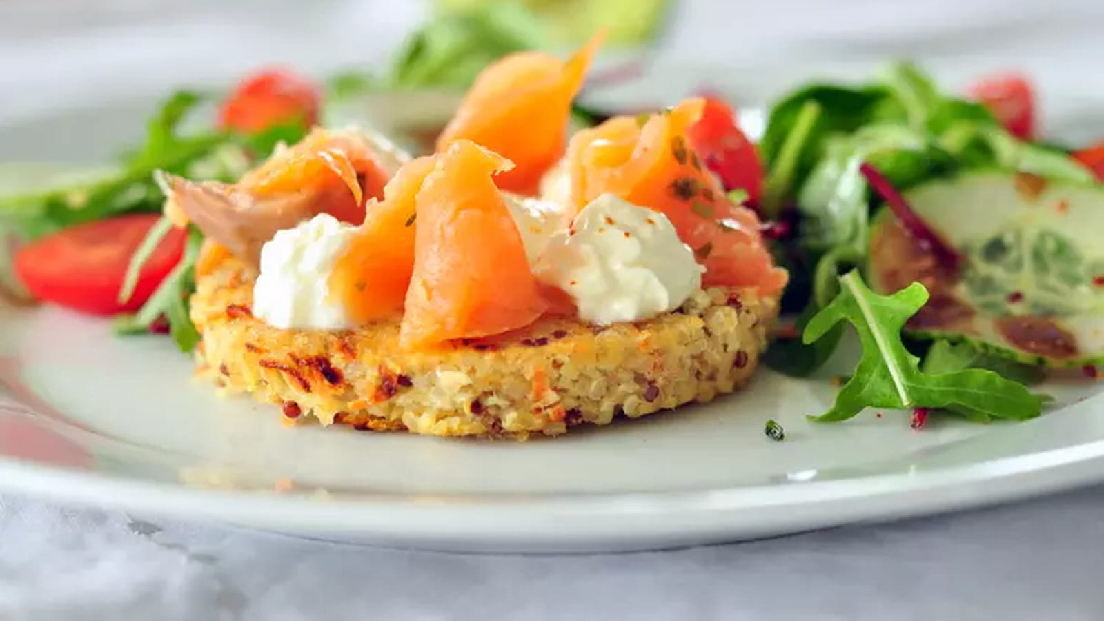 Galette de quinoa à la truite fumée