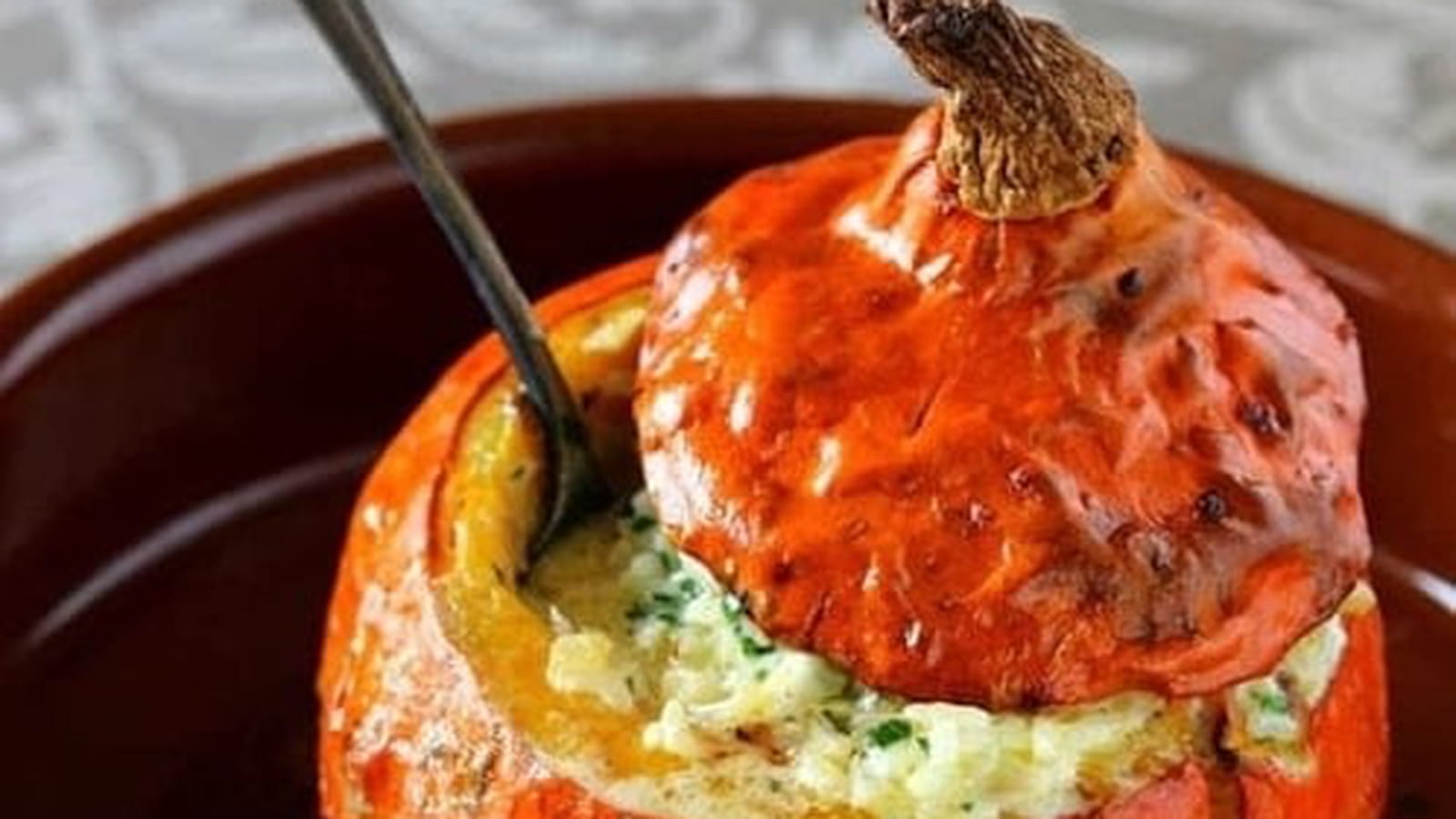 Potimarron farci au riz persillé
