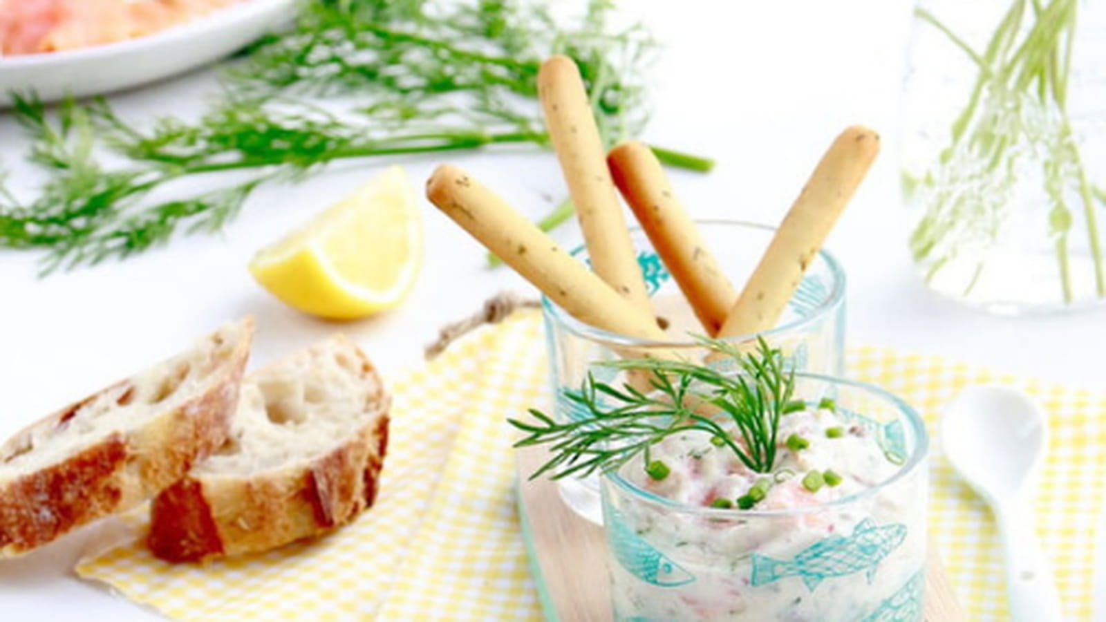 Tartinade au saumon fumé, tofu, aneth et citron