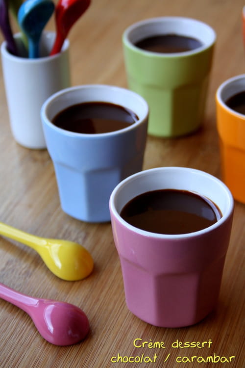 Crème dessert au chocolat au lait et carambar