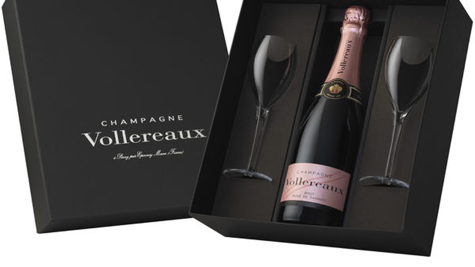 Coffret Rosé de Saignée de Champagne Vollereaux