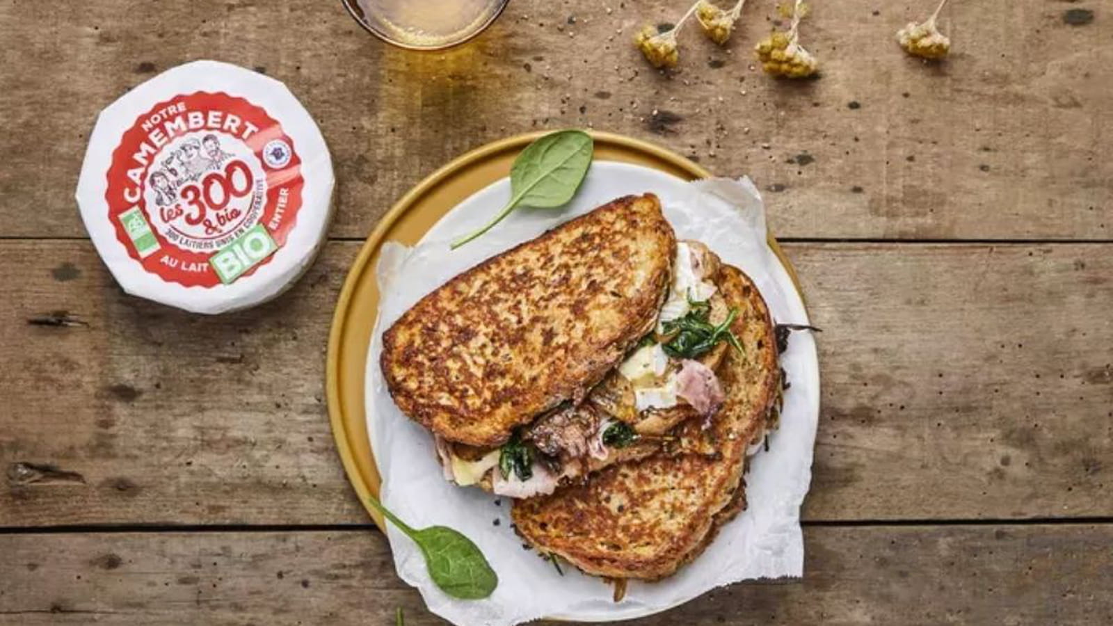 Croques-Monsieur façon pain-perdu au camembert au lait entier