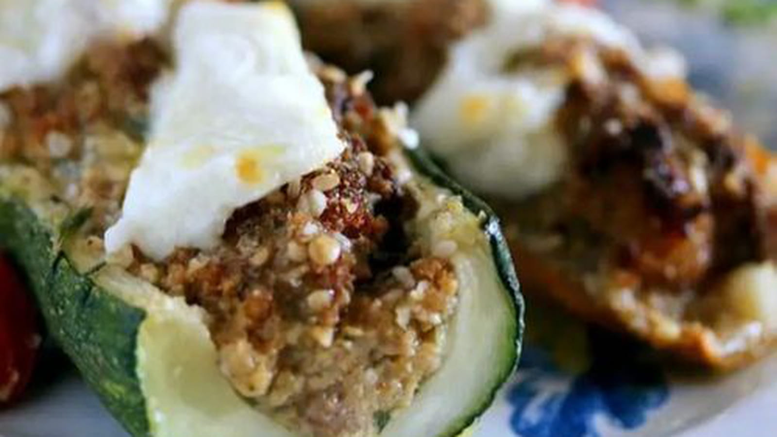 Courgettes farcies aux lardons