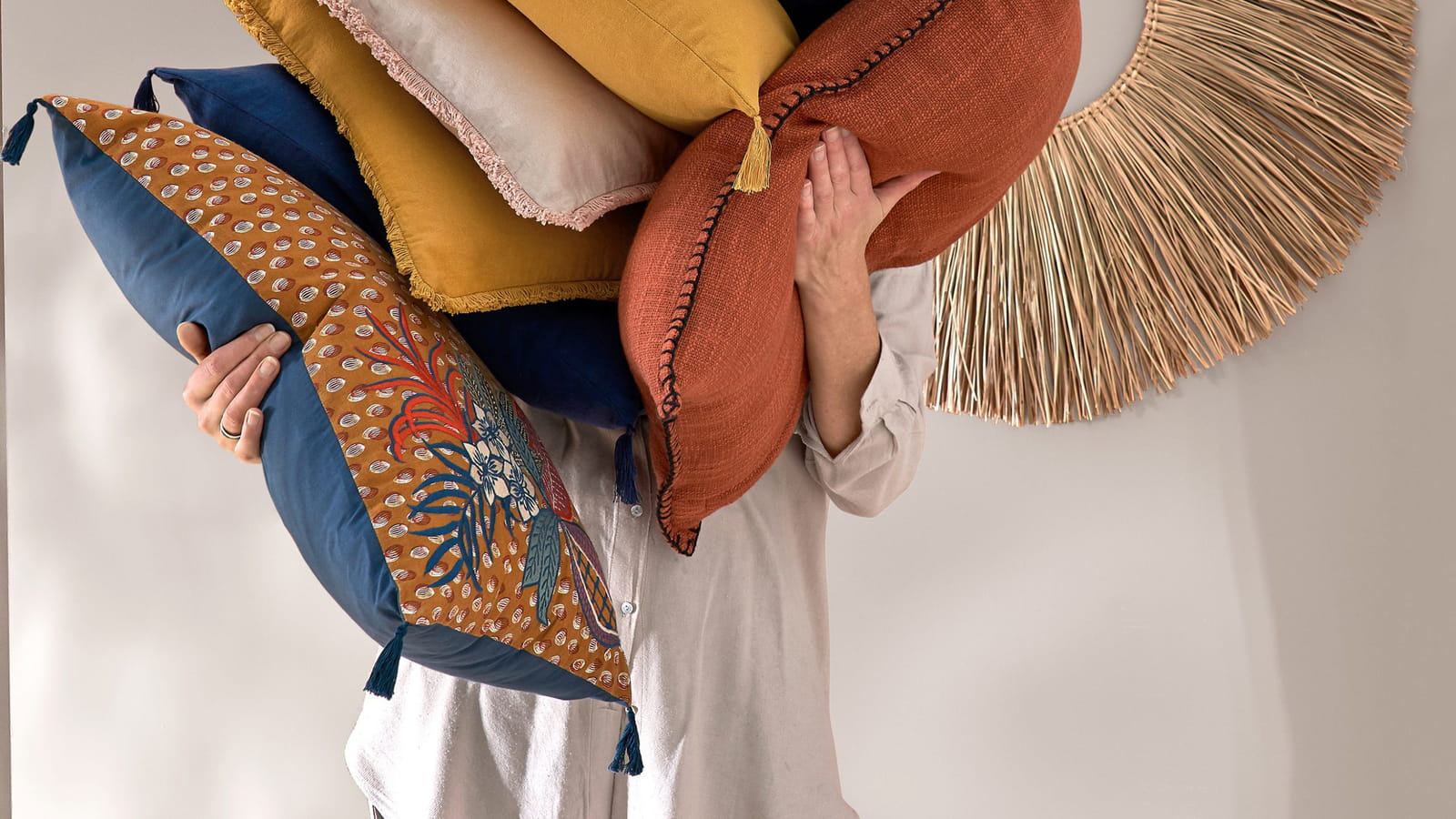 Housses de coussin en lin La Redoute Intérieurs