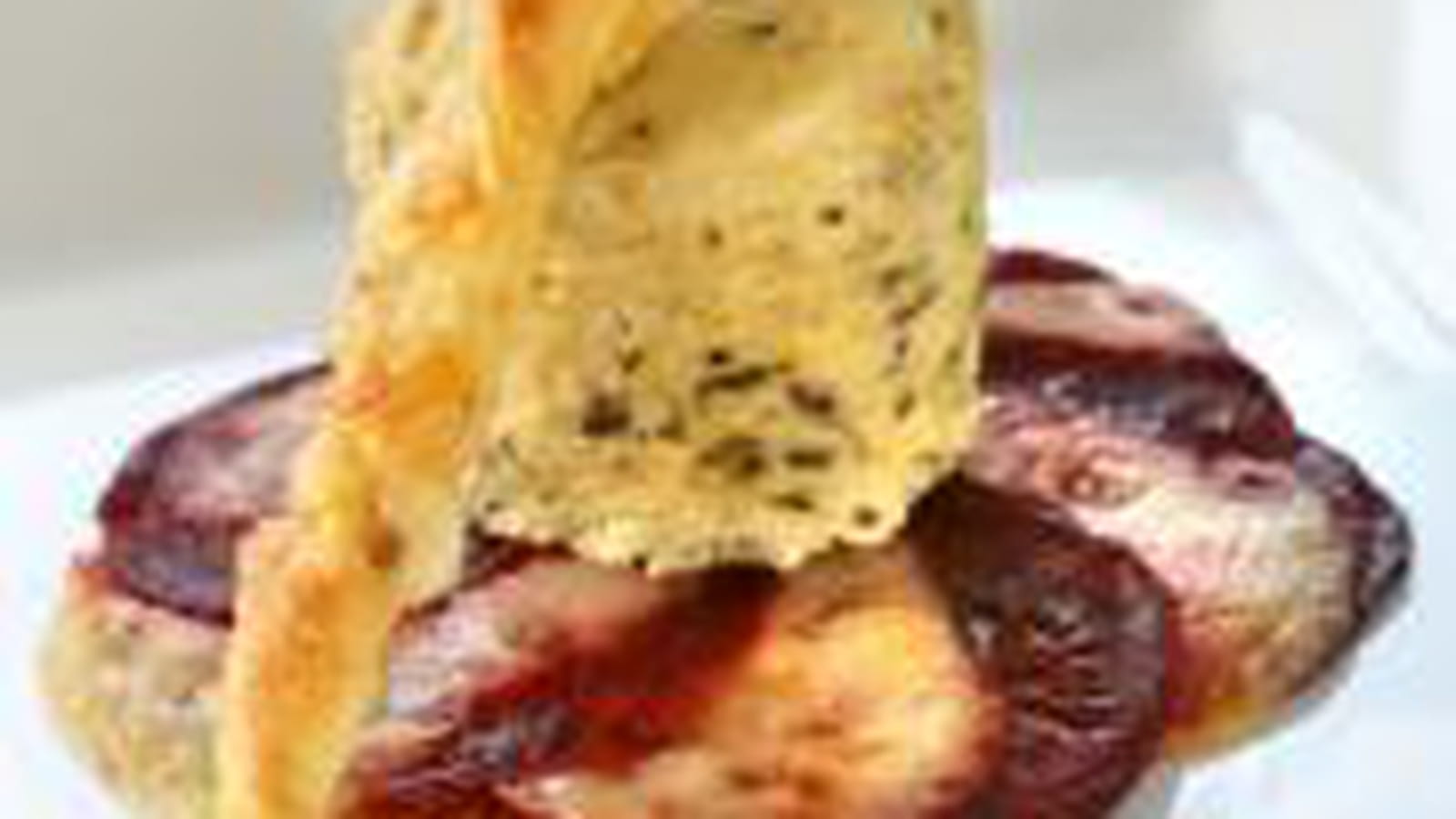 Betterave gratinée au vieux Comté et flan de morilles