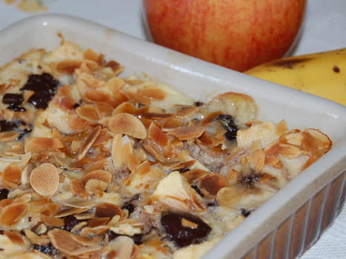 Clafoutis pommes-bananes-chocolat
