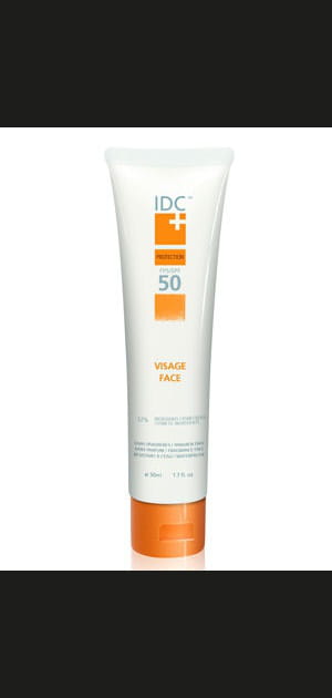 La cr&egrave;me solaire visage d'IDC