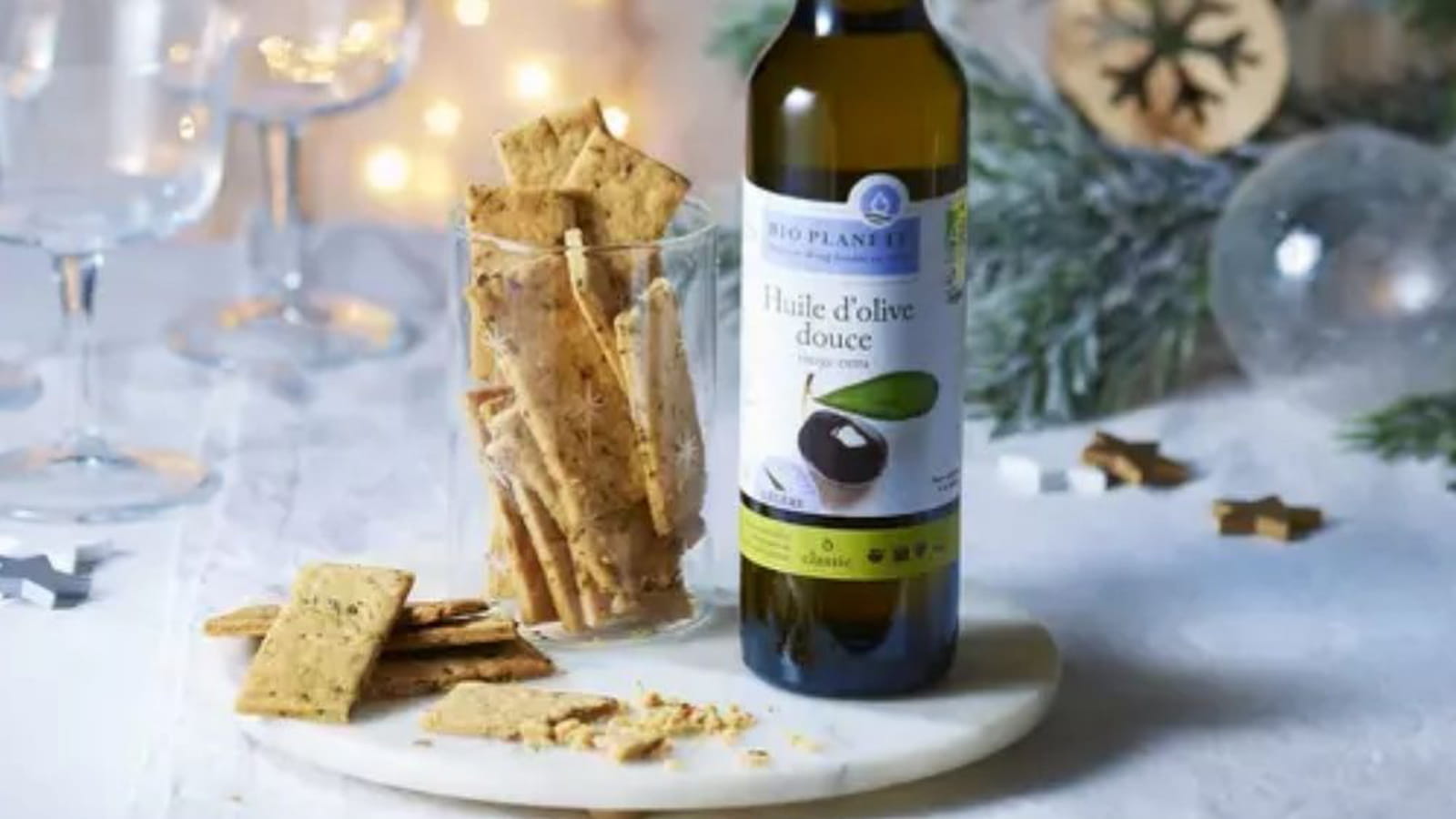 Crackers à l’huile d’olive et romarin