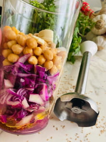 Houmous de chou rouge : Etape 2
