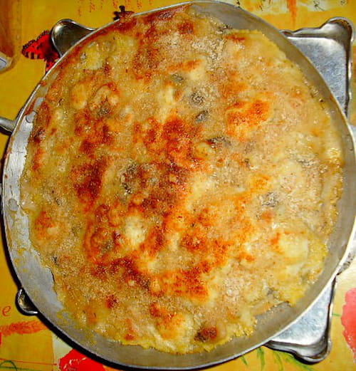Polenta à la béchamel de champignons au bleu