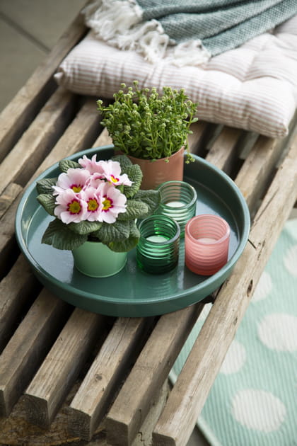 Plateau et porte-bougie