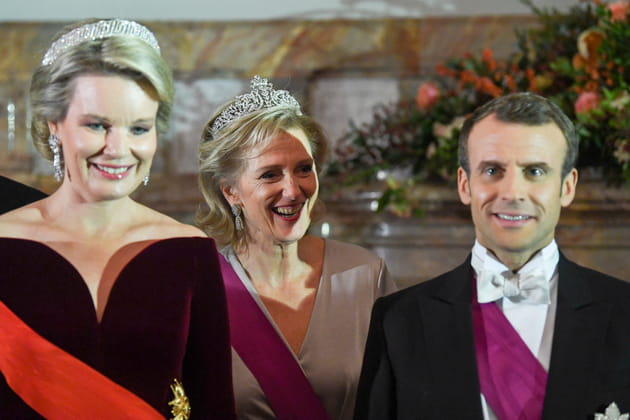 Astrid de Belgique lors de sa rencontre avec le Président Emmanuel Macron