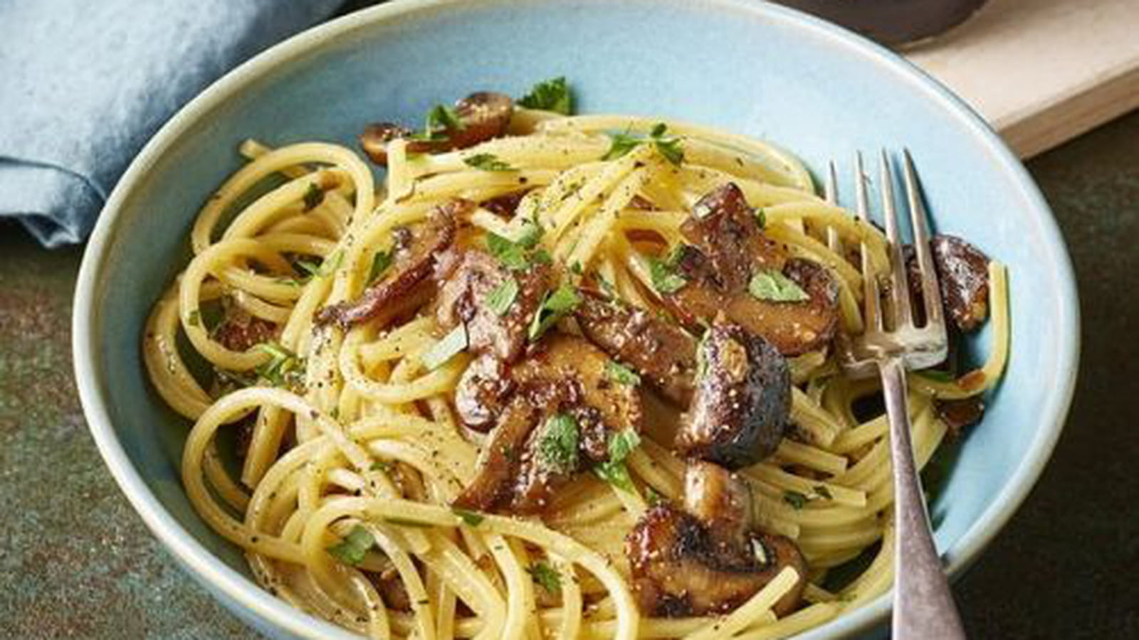 Spaghetti carbonara aux champignons