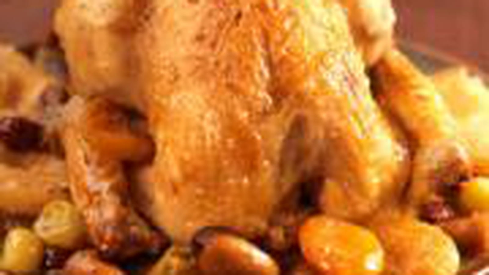 Poularde r...tie aux fruits caramélisés