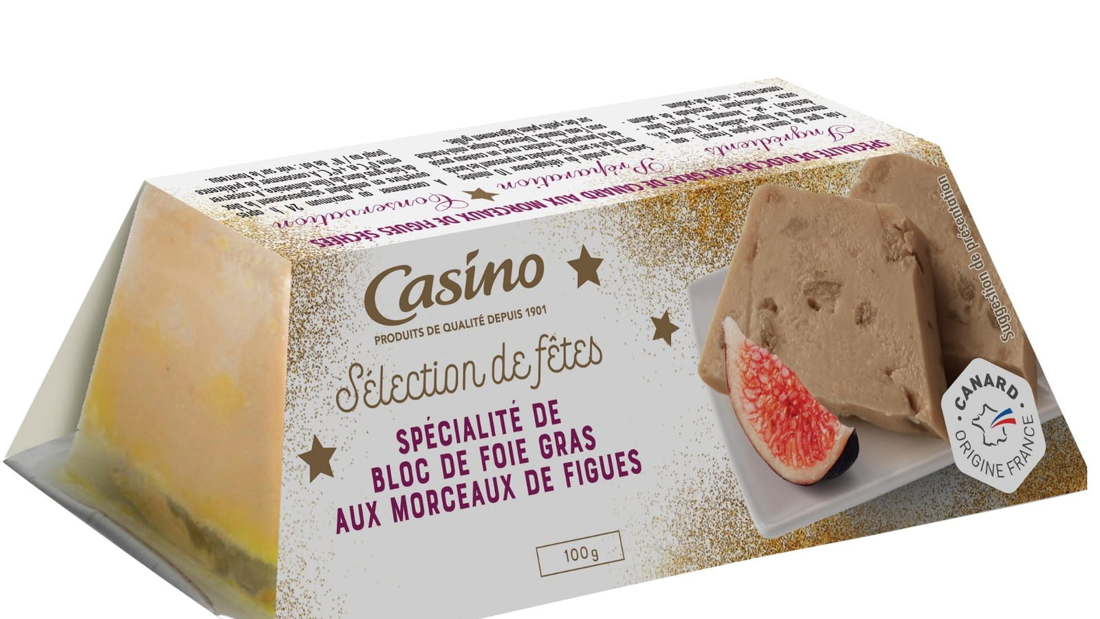 Le bloc de foie gras aux morceaux de figues Casino