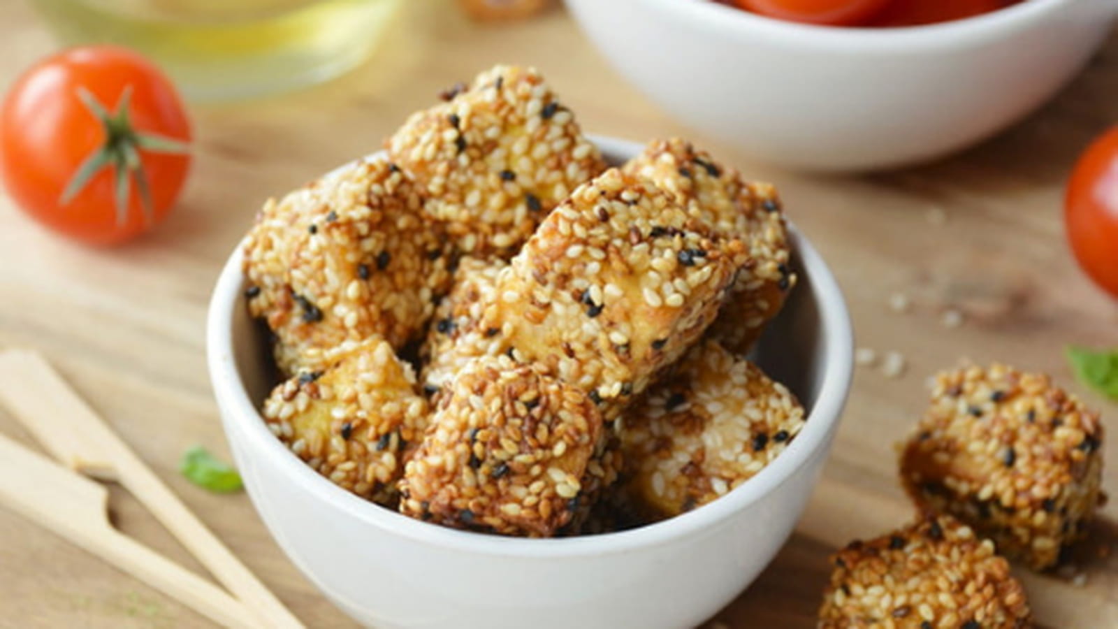 Bouchées de tofu au sésame