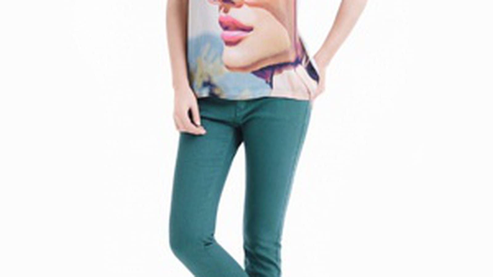 Jean slim vert d'U Collection
