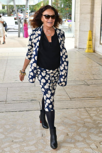TOP : Diane Von Furstenberg en costume imprimé