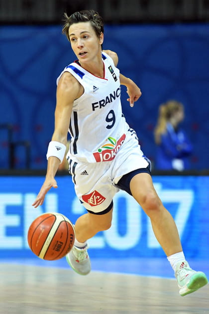 La joueuse de basket C&eacute;line Dumerc &agrave; Prague en 2017