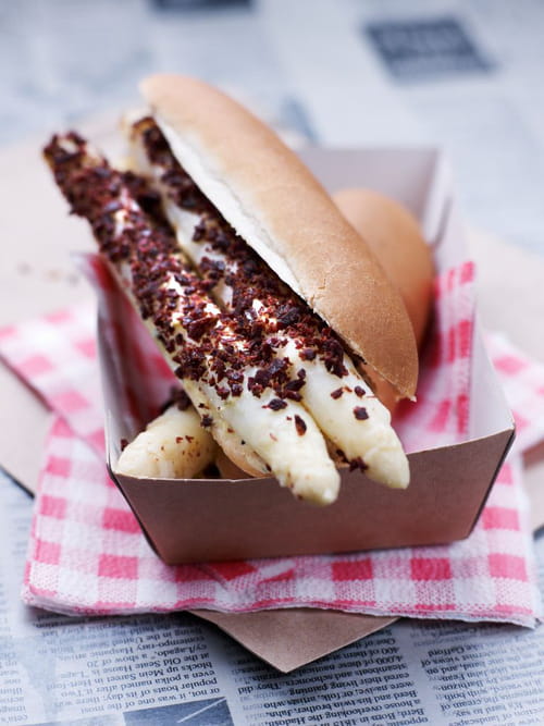Hot dog d'asperge des sables des Landes, béarnaise