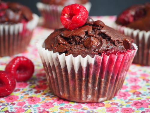 Muffins chocolat framboises