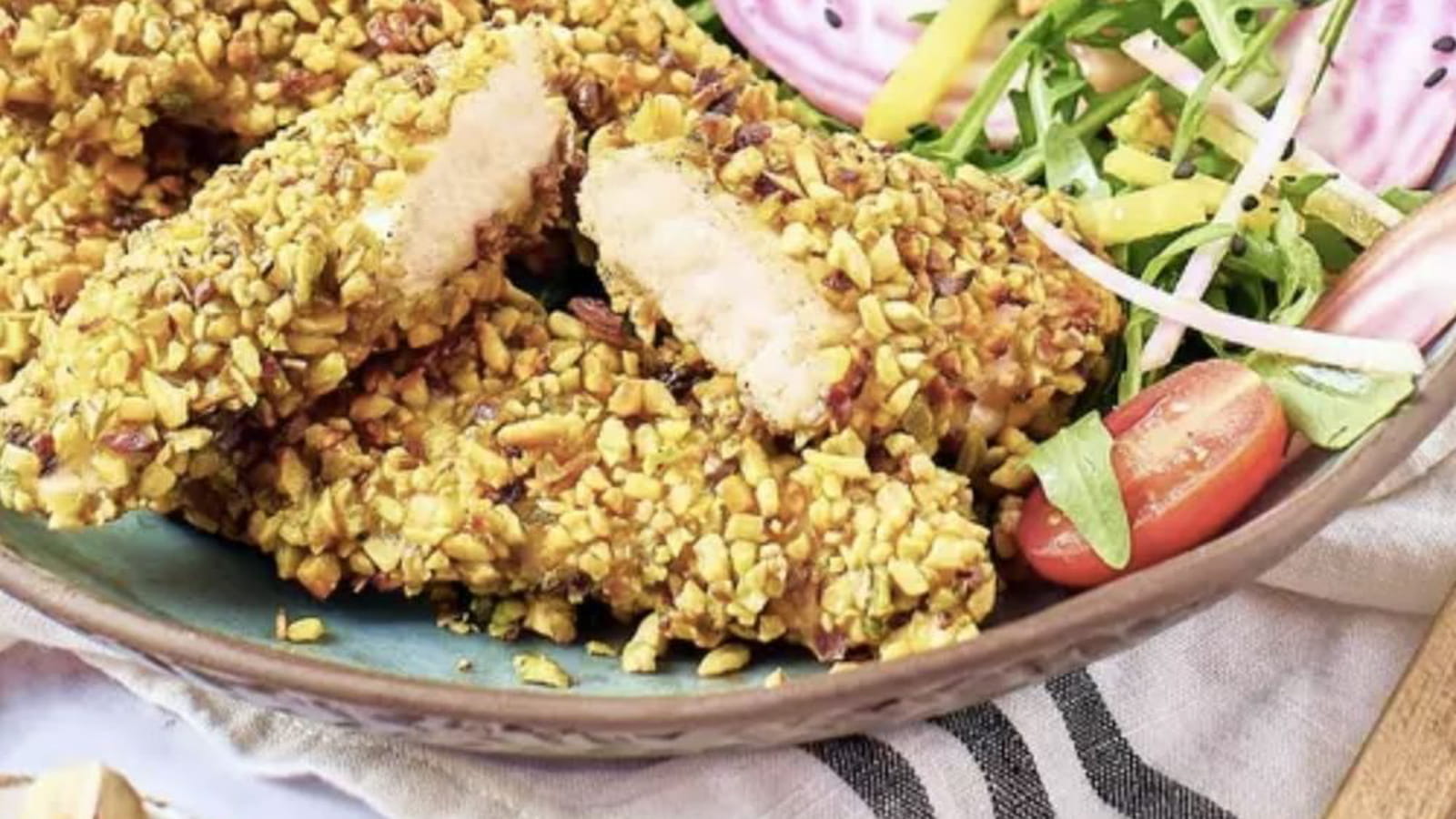 Croquettes de poulet panées à la pistache