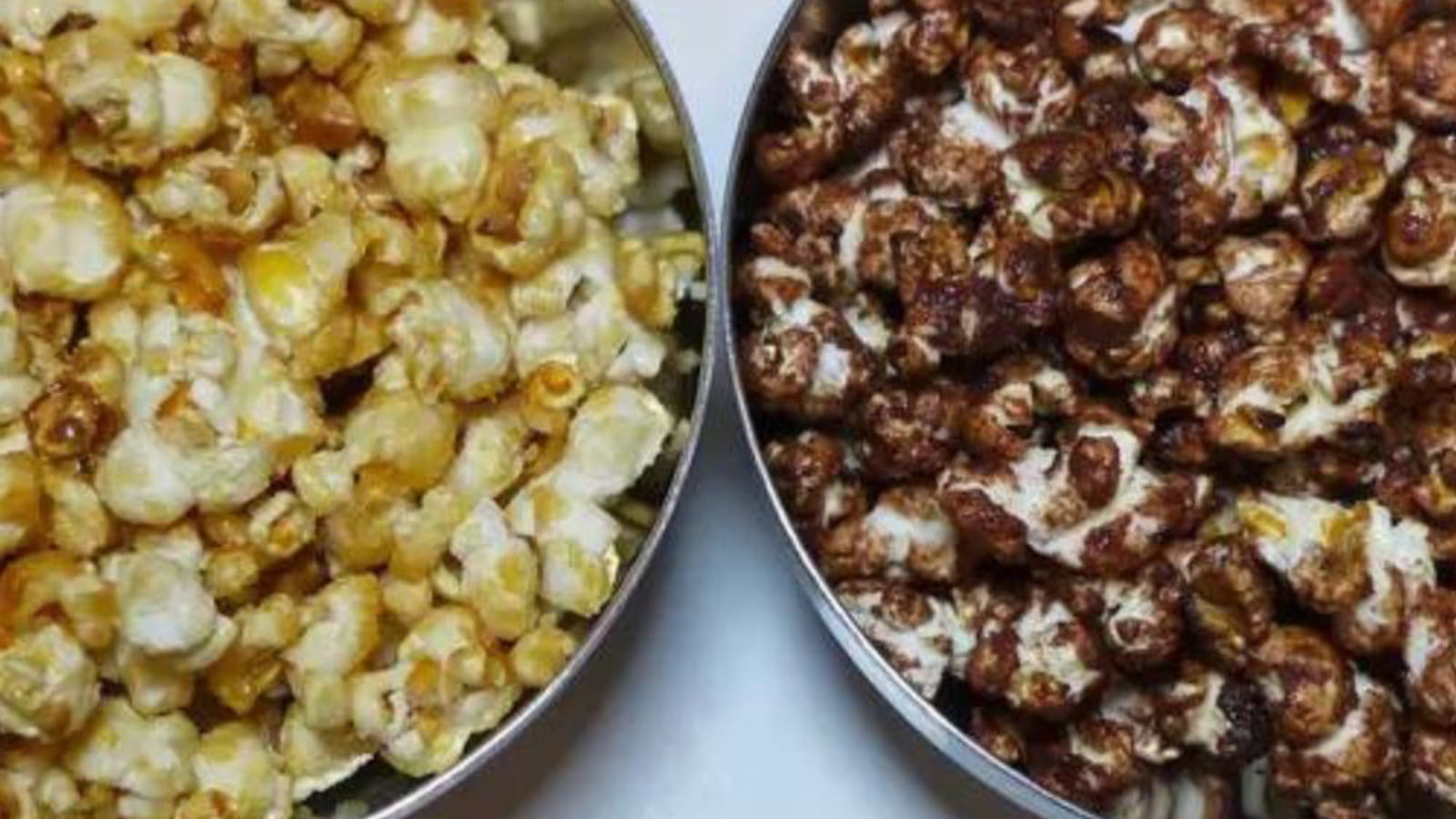 Pop corn chocolat et pop corn caramel