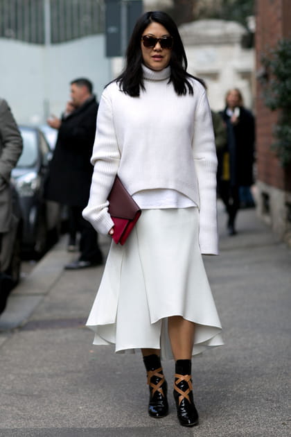 Street style &agrave; Milan : total-look blanc