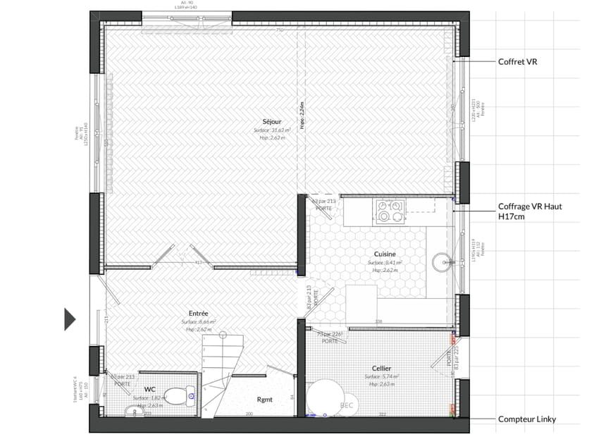 Le plan du rez-de-chauss&eacute;e avant travaux