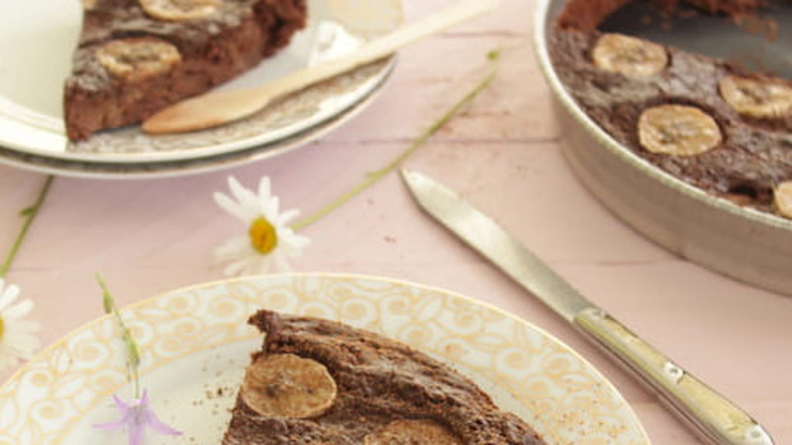 Gâteau banane et chocolat, sans beurre, sans sucre