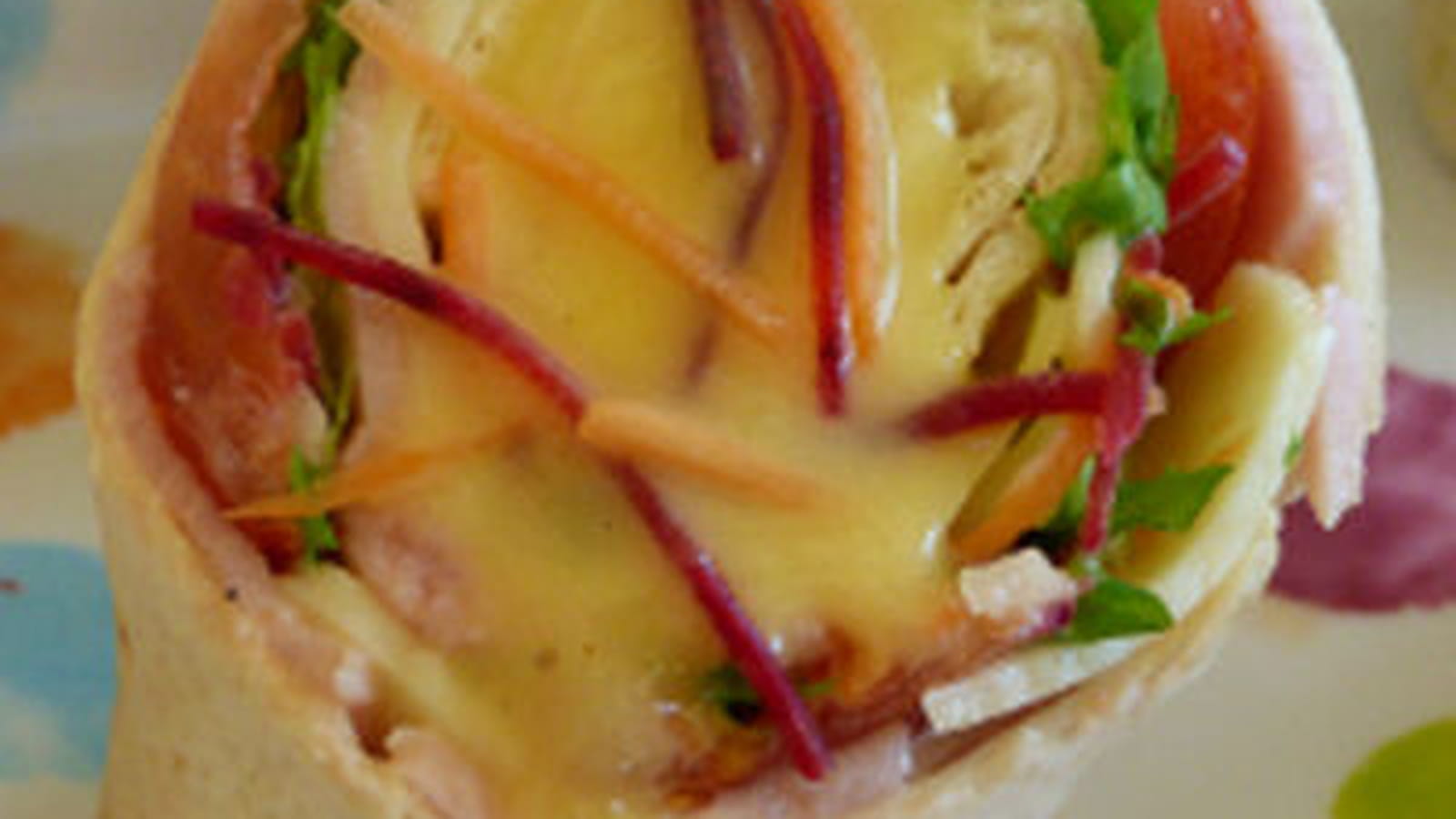 Wrap jambon crudités et mayonnaise