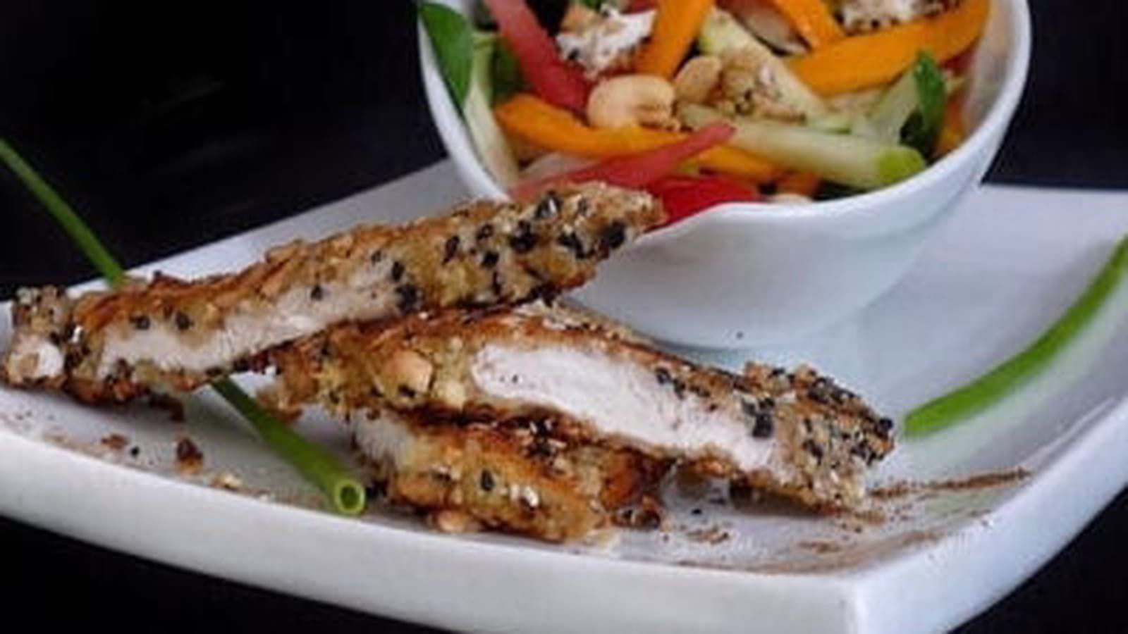 Poulet Massalé-Cajou-Sésame en apéritif