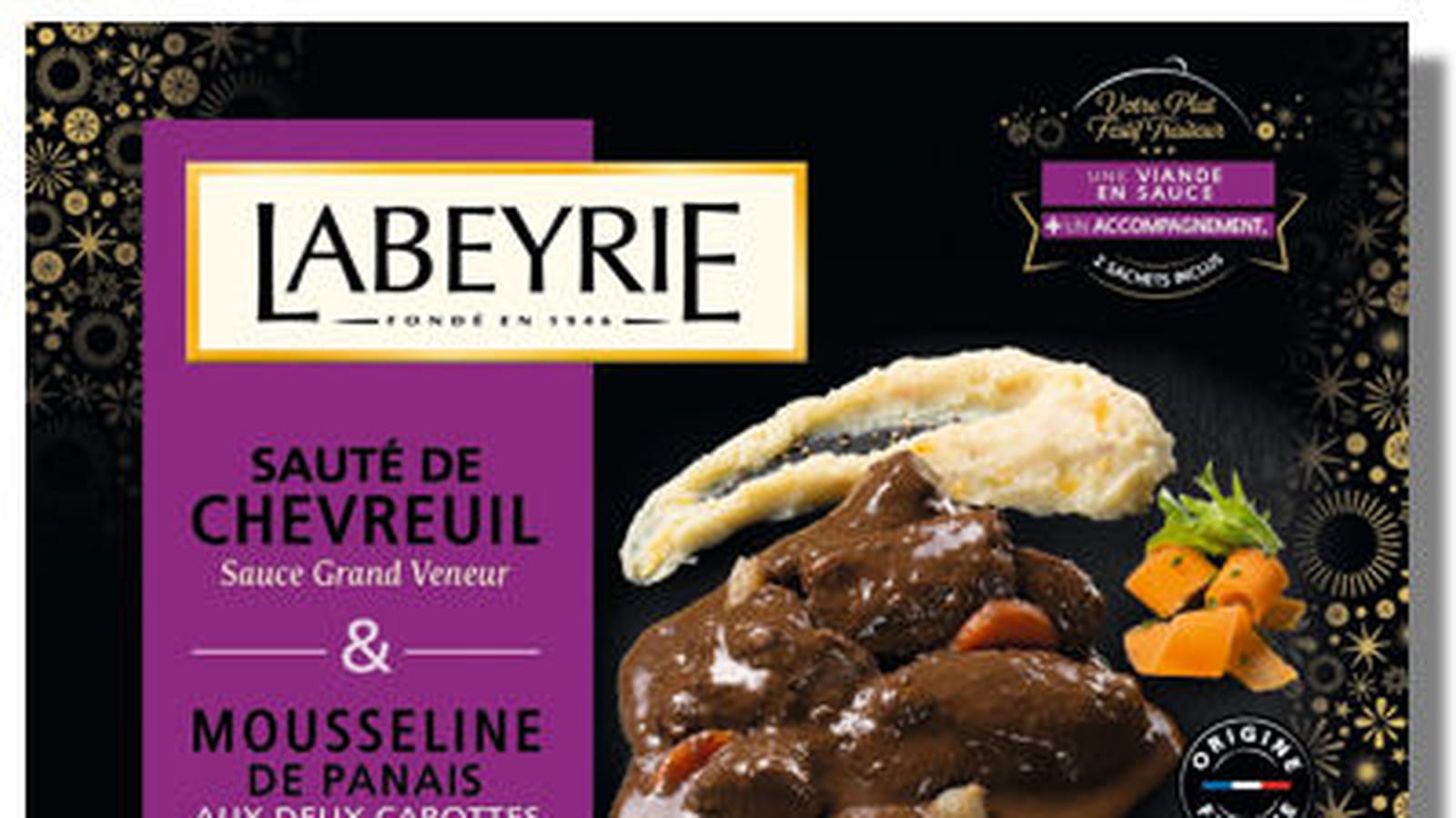 Sauté de chevreuil sauce canard veneur & mousseline de panais Labeyrie 