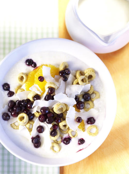 Muesli à la noix de coco et aux myrtilles sauvages