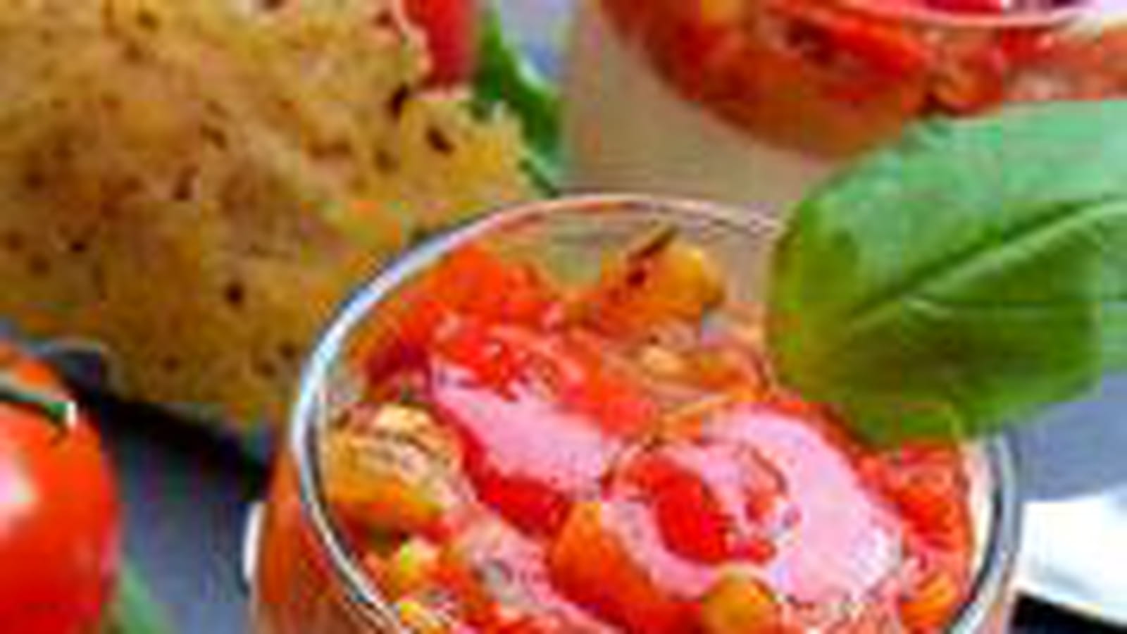 Panna cotta parmesan, tomates-poivrons