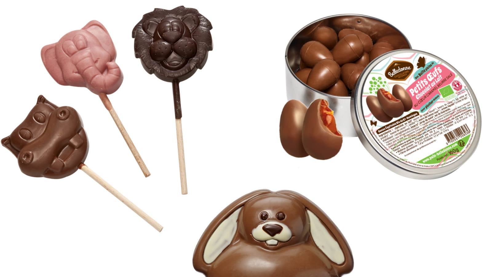 Les œufs et animaux en chocolat Belledonne