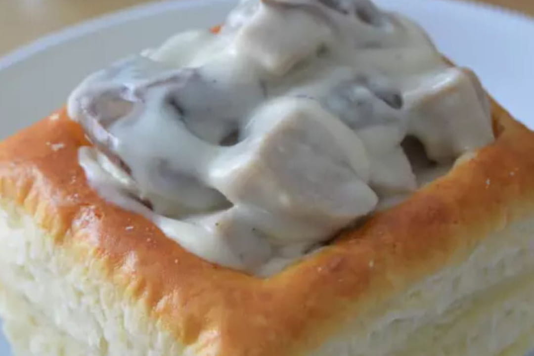 Vol-au-vent aux champignons et au boudin blanc