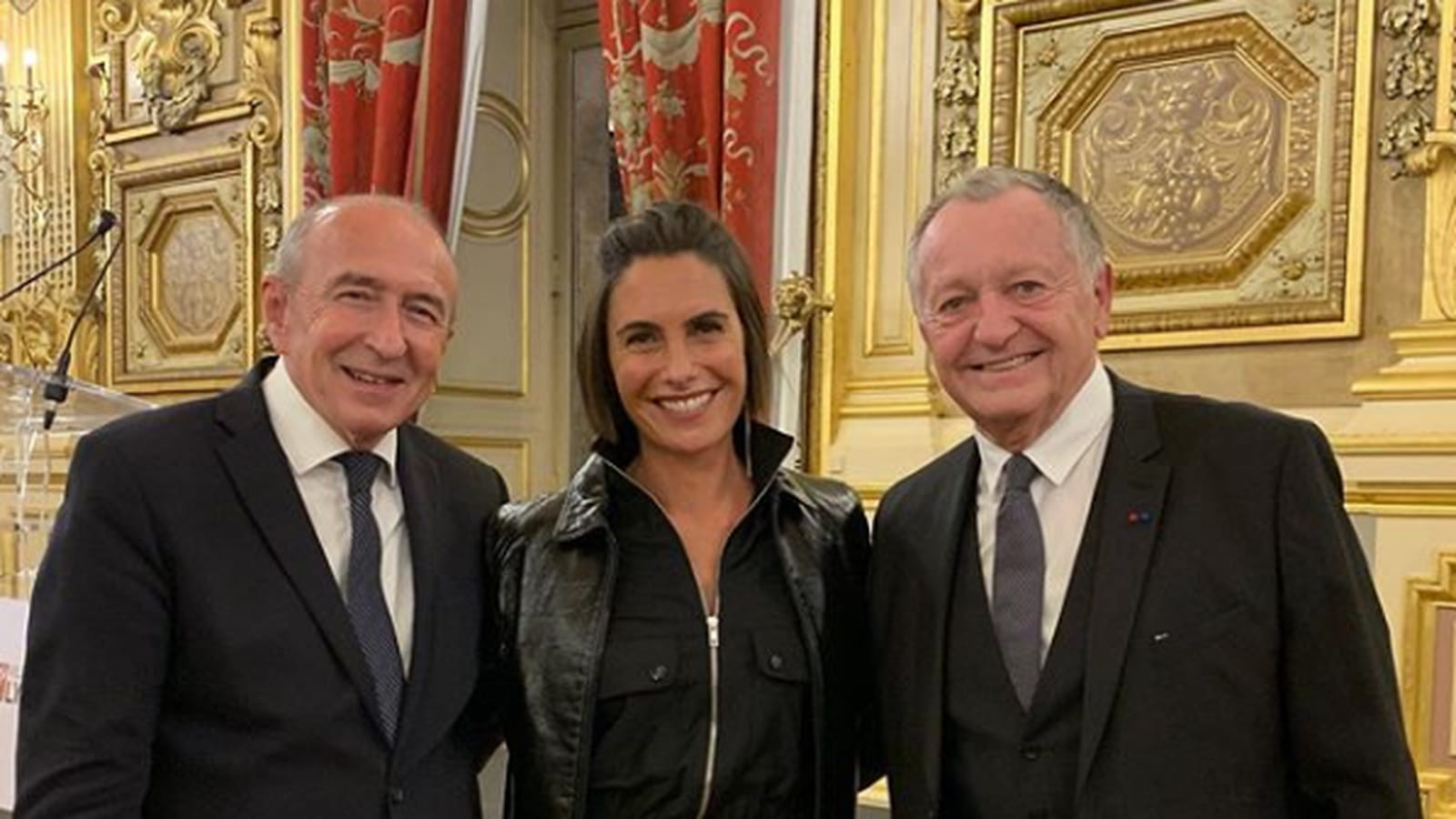 Gérard Collomb, Alessandra Sublet et Jean-Michel Aulas
