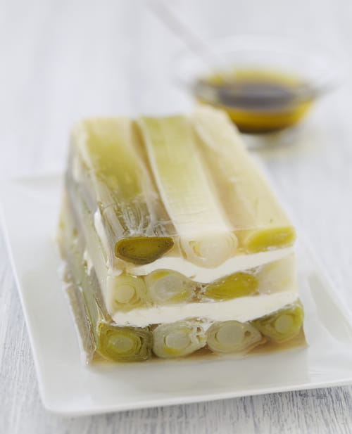 Terrine de poireaux & Caprice des Anges à la vinaigrette balsamique