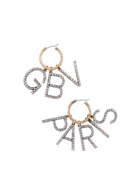 Boucles d'oreilles strass collection Giambattista Valli x H&M hiver