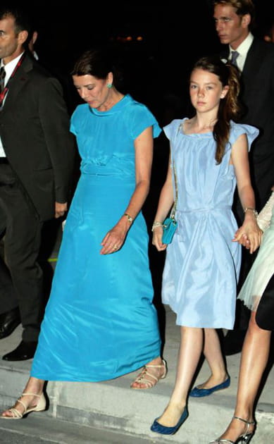 Caroline de Monaco en robe unie