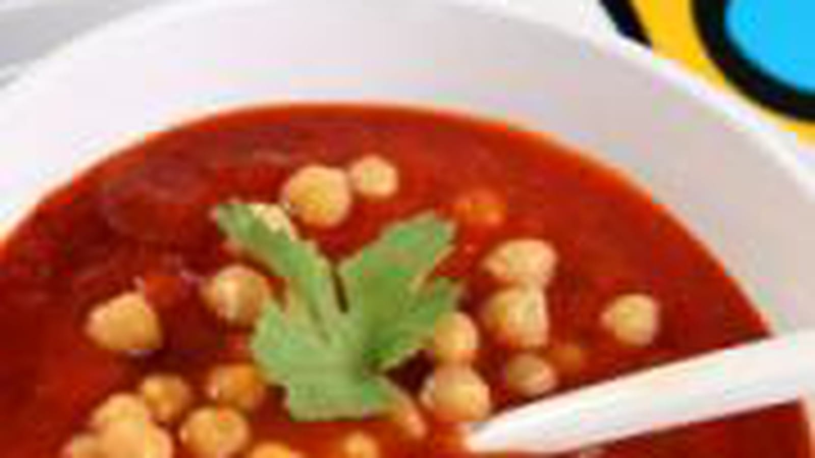 Soupe de tomates aux épices et pois chiches