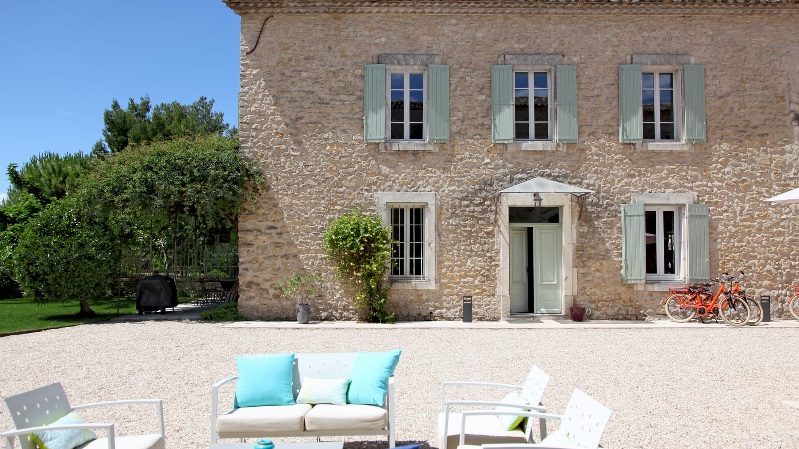 Salon de jardin turquoise