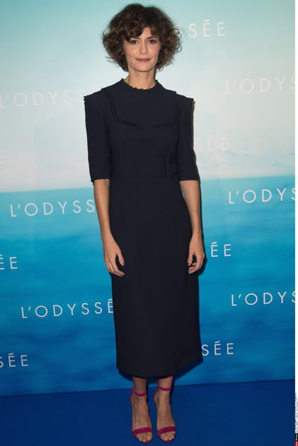 Audrey Tautou en robe midi noire