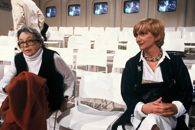 Fran&ccedil;oise Sagan et Marguerite Duras dans les locaux d'Antenne 2