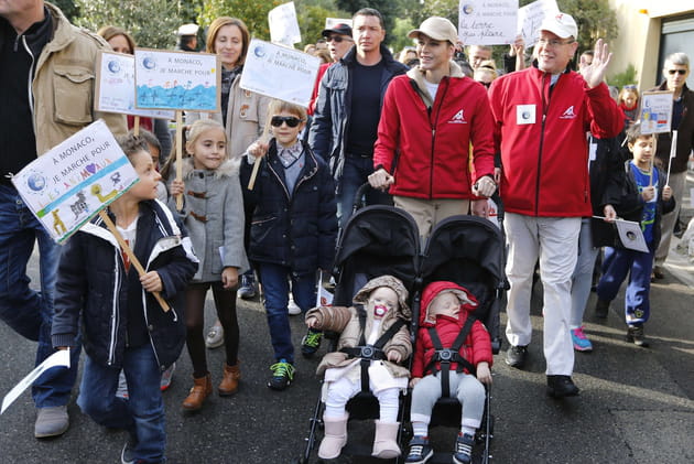 Les époux du Rocher durant la Marche mondiale pour le climat à Monaco en 2015