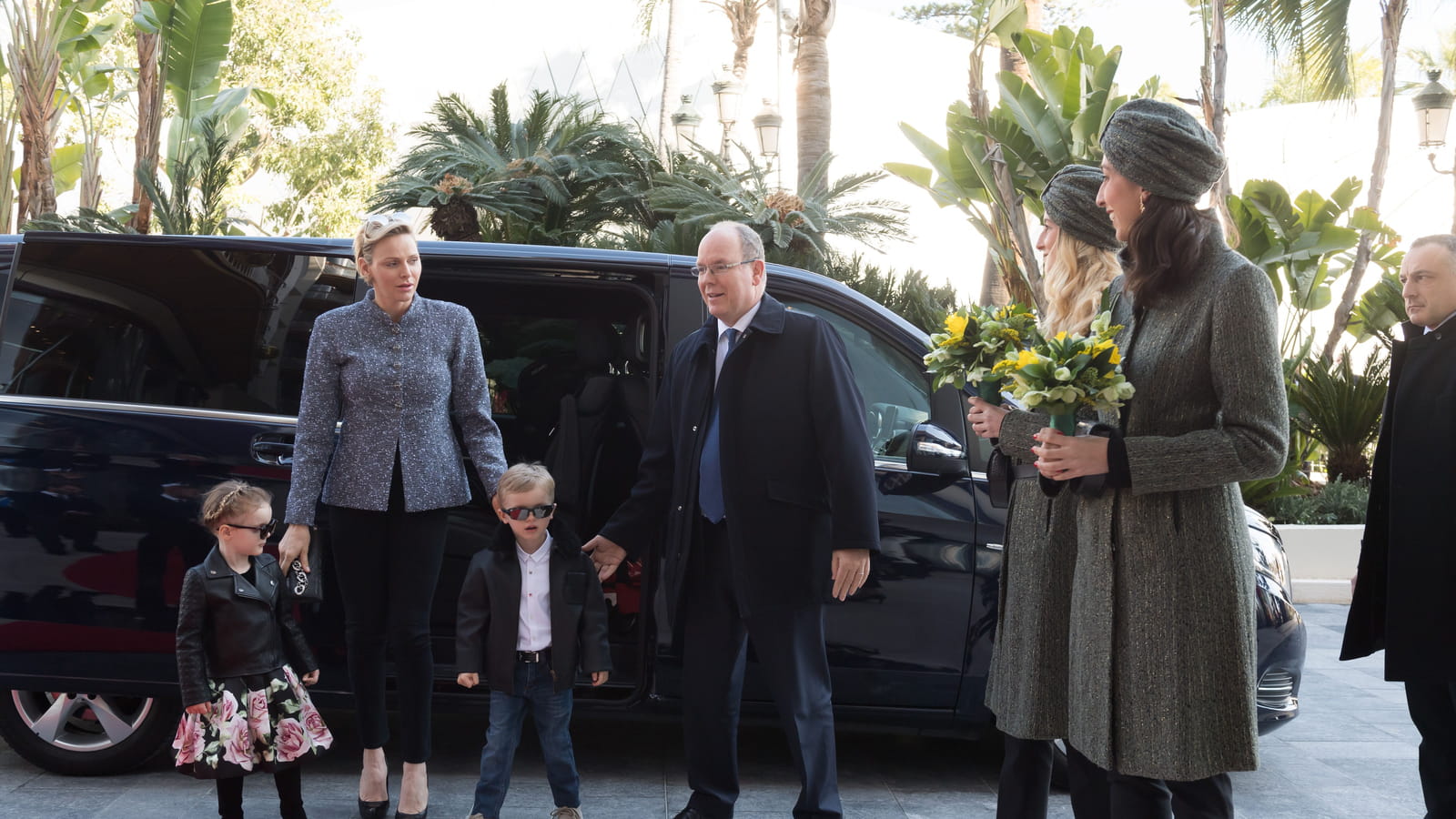 Albert II de Monaco, Charlene de Monaco et leurs enfants Jacques et Gabriella