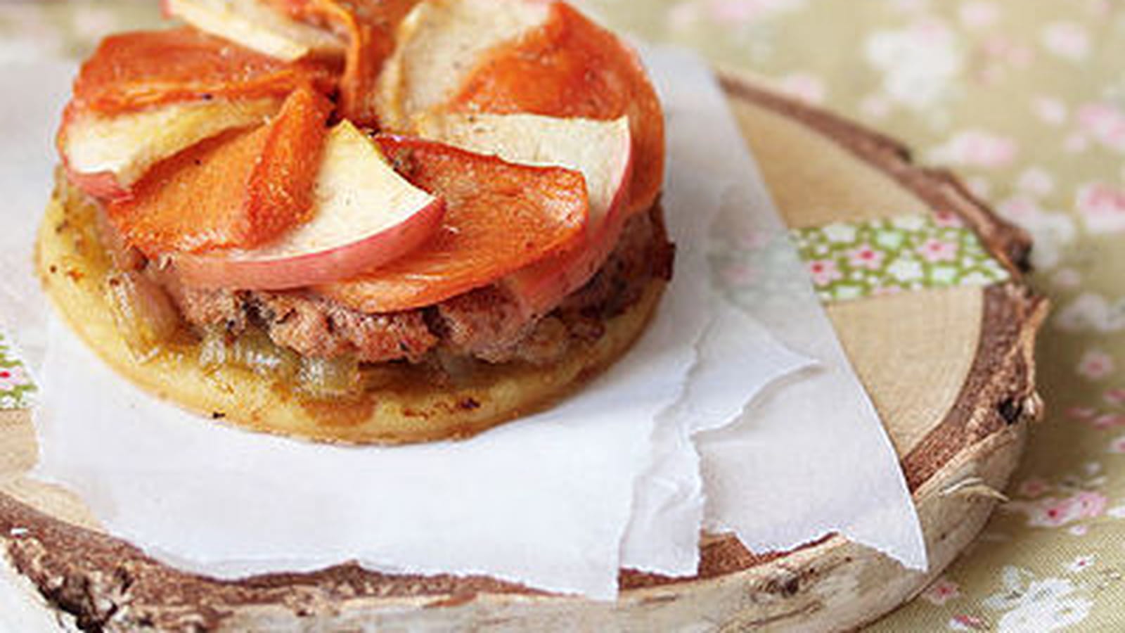 Tartelettes foie gras, kaki et pomme