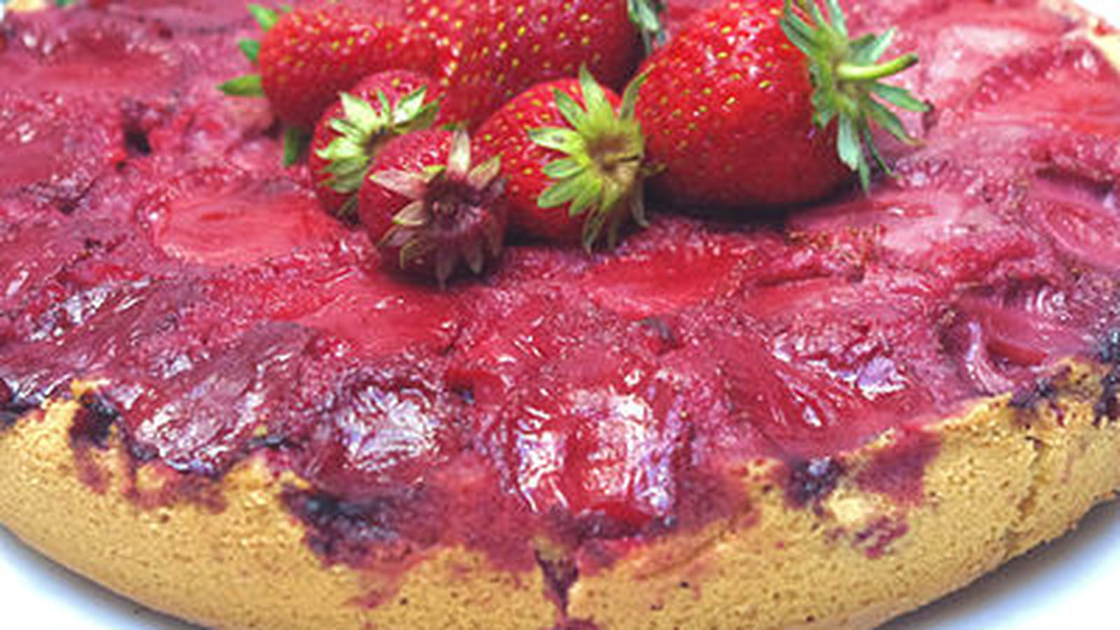 Fondant renversé aux fraises
